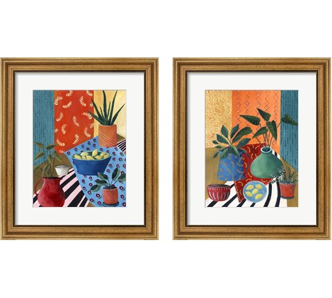 Colorful Tablescape 2 Piece Framed Art Print Set by Regina Moore
