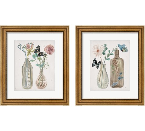 Butterflies & Flowers 2 Piece Framed Art Print Set by Melissa Wang