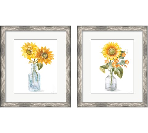 Fresh Cut Sunflowers 2 Piece Framed Art Print Set by Danhui Nai