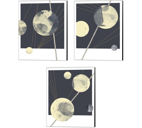 Planetary Weights 3 Piece Canvas Print Set by Jacob Green