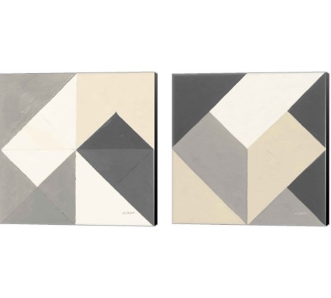 Triangles  2 Piece Canvas Print Set by Mike Schick