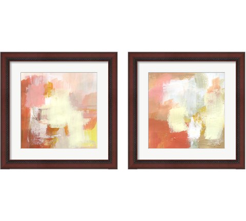 Yellow and Blush 2 Piece Framed Art Print Set by Victoria Barnes