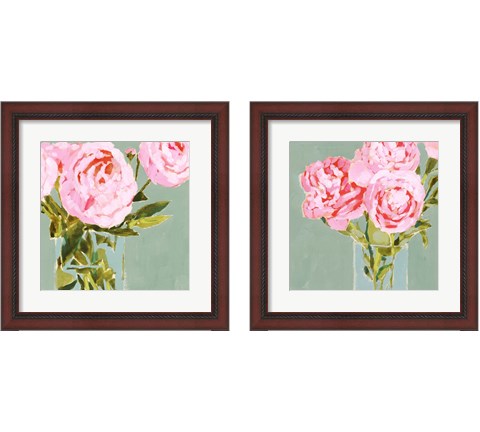 Popping Peonies 2 Piece Framed Art Print Set by Victoria Barnes