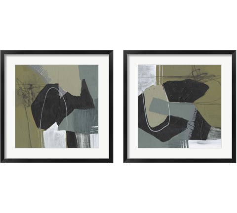 Puzzle in Neutrals 2 Piece Framed Art Print Set by Jennifer Goldberger