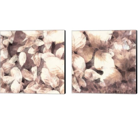 Blush Shaded Leaves 2 Piece Canvas Print Set by Alonzo Saunders