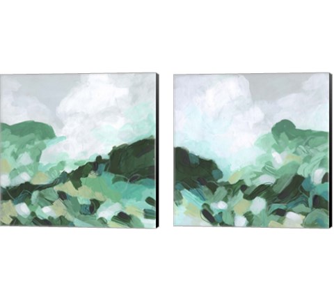 Aqua Valley 2 Piece Canvas Print Set by June Erica Vess