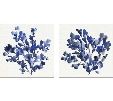 Cobalt Blossom 2 Piece Art Print Set by Annie Warren