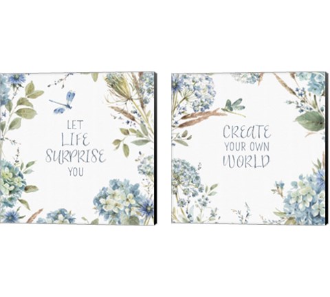 Bohemian Blue Sentiments 2 Piece Canvas Print Set by Lisa Audit