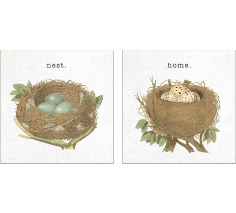 Spring Nest 2 Piece Art Print Set by Moira Hershey