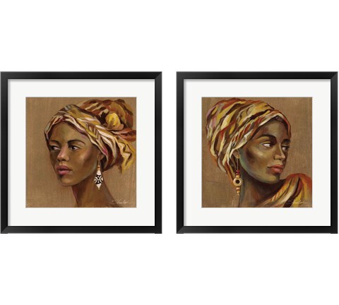 African Beauty 2 Piece Framed Art Print Set by Silvia Vassileva