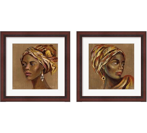 African Beauty 2 Piece Framed Art Print Set by Silvia Vassileva