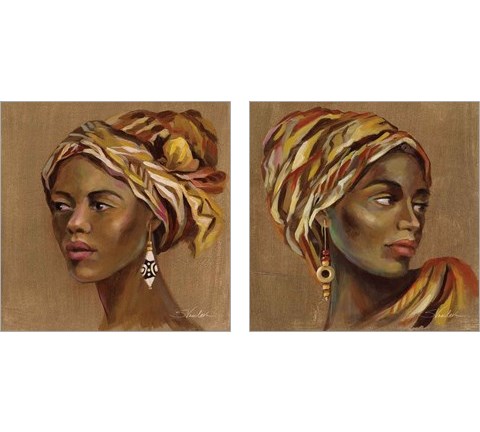 African Beauty 2 Piece Art Print Set by Silvia Vassileva