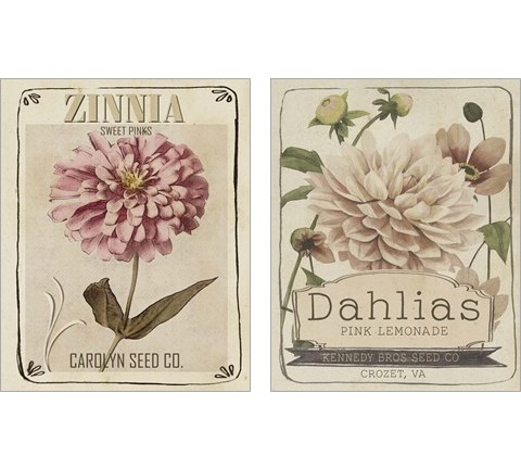Vintage Seed Packets 2 Piece Art Print Set by Studio W