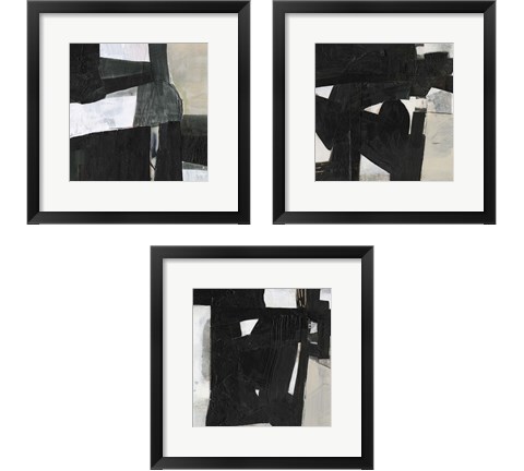 Deconstructed Ebony 3 Piece Framed Art Print Set by Jennifer Goldberger