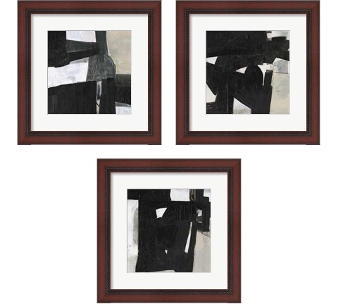 Deconstructed Ebony 3 Piece Framed Art Print Set by Jennifer Goldberger