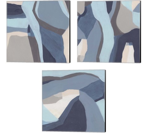 Blue Chrysalis 3 Piece Canvas Print Set by June Erica Vess