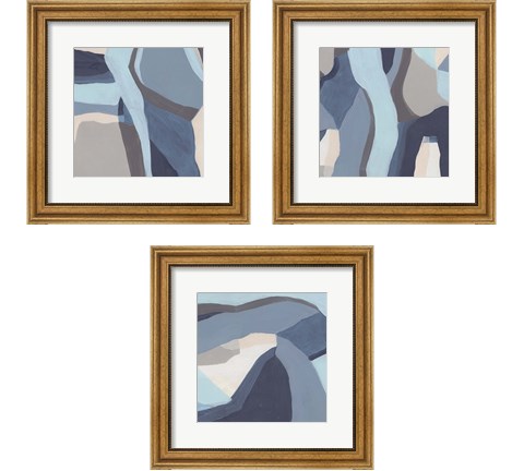 Blue Chrysalis 3 Piece Framed Art Print Set by June Erica Vess