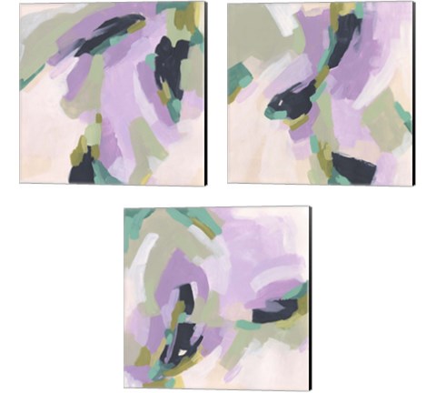 Lavender Swirl 3 Piece Canvas Print Set by June Erica Vess