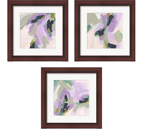 Lavender Swirl 3 Piece Framed Art Print Set by June Erica Vess