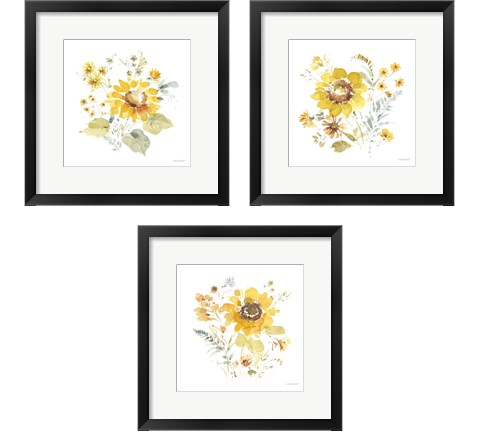 Sunflowers Forever 3 Piece Framed Art Print Set by Lisa Audit