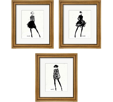Style Sketches 3 Piece Framed Art Print Set by Anne Tavoletti