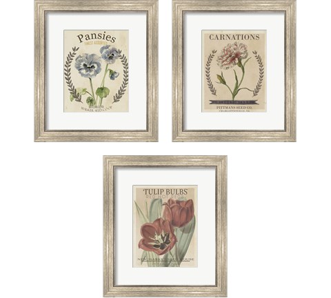 Vintage Seed Packets 3 Piece Framed Art Print Set by Studio W