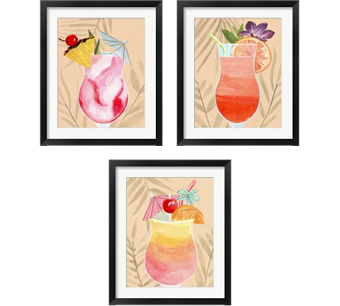 Tropical Cocktail 3 Piece Framed Art Print Set by Annie Warren