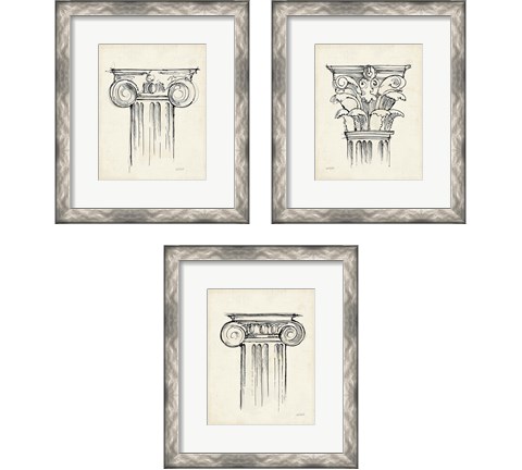 Museum Sketches  3 Piece Framed Art Print Set by Anne Tavoletti