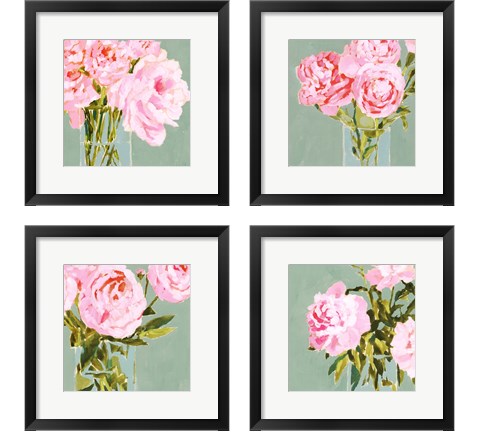 Popping Peonies 4 Piece Framed Art Print Set by Victoria Barnes