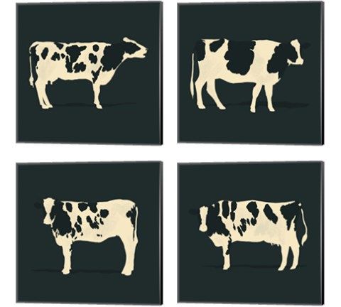 Refined Holstein 4 Piece Canvas Print Set by Jacob Green