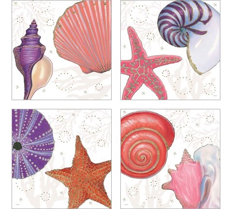 Shimmering Shells 4 Piece Art Print Set by James Wiens