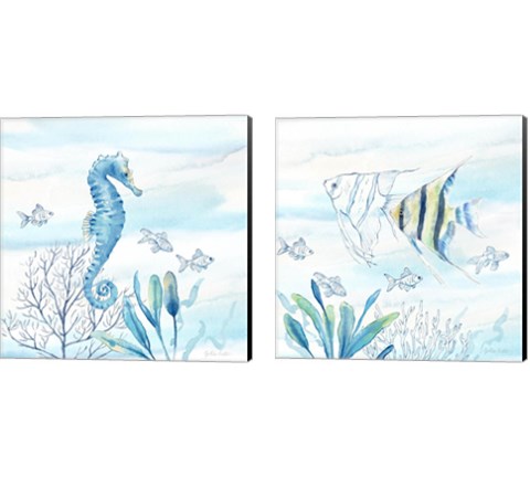 Great Blue Sea  2 Piece Canvas Print Set by Cynthia Coulter