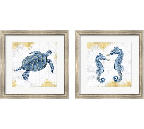 Deep Blue Sea 2 Piece Framed Art Print Set by Tara Reed