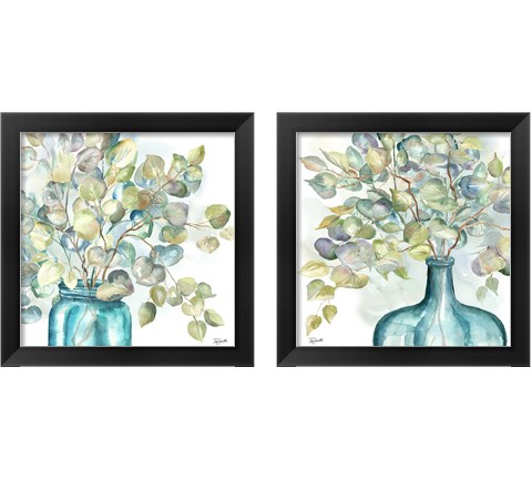Eucalyptus in Mason Jar 2 Piece Framed Art Print Set by Tre Sorelle Studios