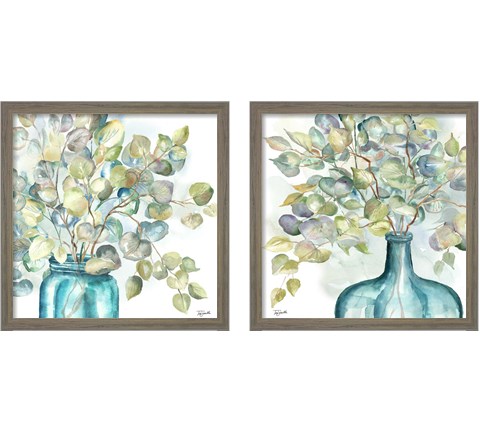 Eucalyptus in Mason Jar 2 Piece Framed Art Print Set by Tre Sorelle Studios