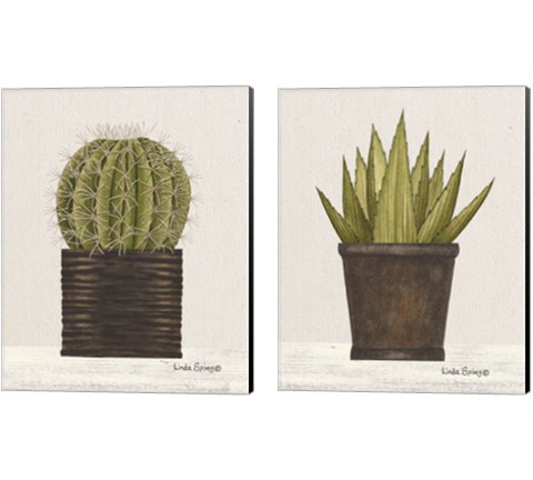 Potted 2 Piece Canvas Print Set by Linda Spivey