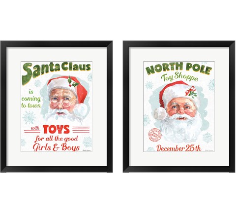 Santa Signs 2 Piece Framed Art Print Set by Beth Grove
