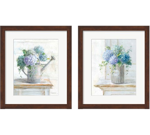 Morning Hydrangeas 2 Piece Framed Art Print Set by Danhui Nai