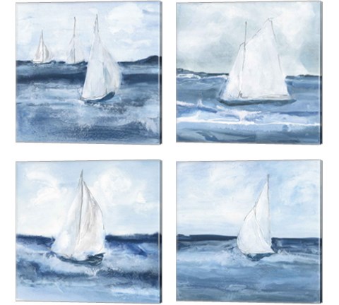 Sailboats  4 Piece Canvas Print Set by Chris Paschke
