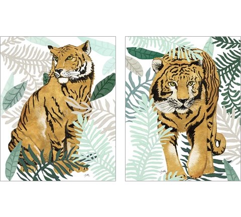 Jungle Tiger  2 Piece Art Print Set by Elizabeth Medley
