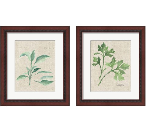 Herbs on Burlap 2 Piece Framed Art Print Set by Chris Paschke