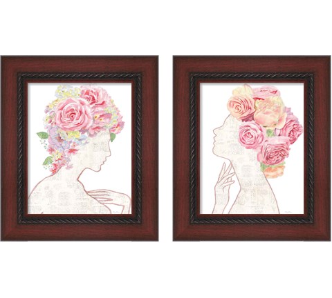She Dreams of Roses 2 Piece Framed Art Print Set by Emily Adams