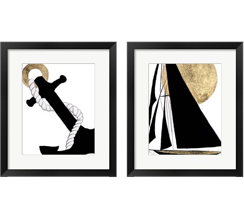 Midnight Black  2 Piece Framed Art Print Set by Patricia Pinto