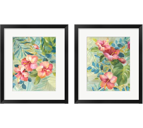 Hibiscus Garden 2 Piece Framed Art Print Set by Danhui Nai