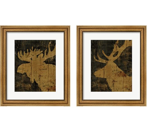 Rustic Lodge Animals 2 Piece Framed Art Print Set by Marie-Elaine Cusson