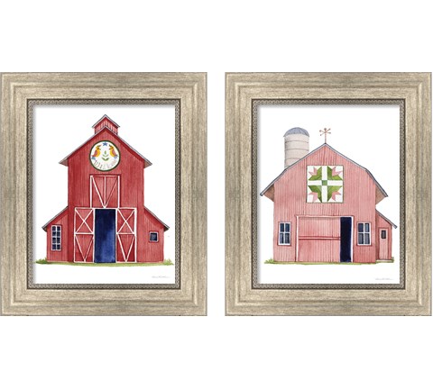 Life on the Farm Barn Element 2 Piece Framed Art Print Set by Kathleen Parr McKenna