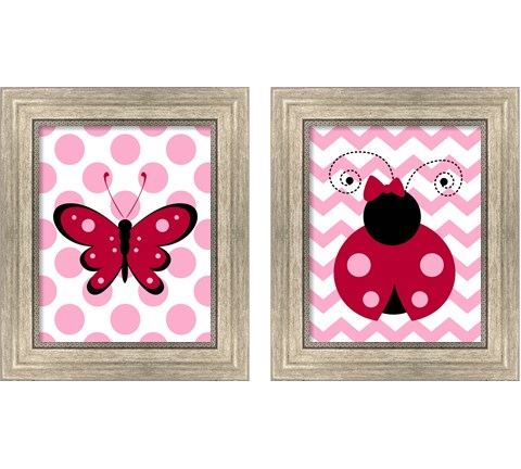 Ladybug & Butterfly Kids 2 Piece Framed Art Print Set by Tamara Robinson