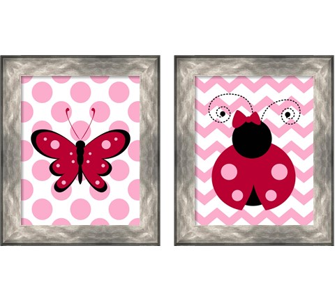 Ladybug & Butterfly Kids 2 Piece Framed Art Print Set by Tamara Robinson