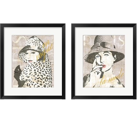 Fashion Week Paris Screenprint 2 Piece Framed Art Print Set by Sue Schlabach