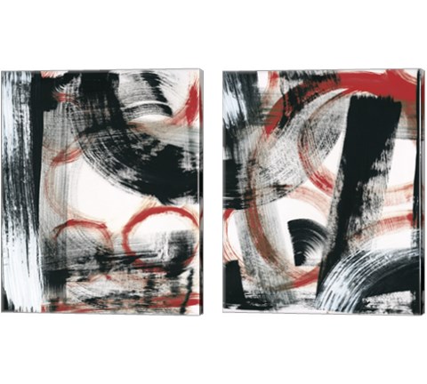 LPs in 33 Red 2 Piece Canvas Print Set by Sue Schlabach
